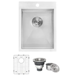 Ruvati Tirana 15" Rectangle Stainless Steel Bar/Prep Sink, 16 Gauge, RVH8110