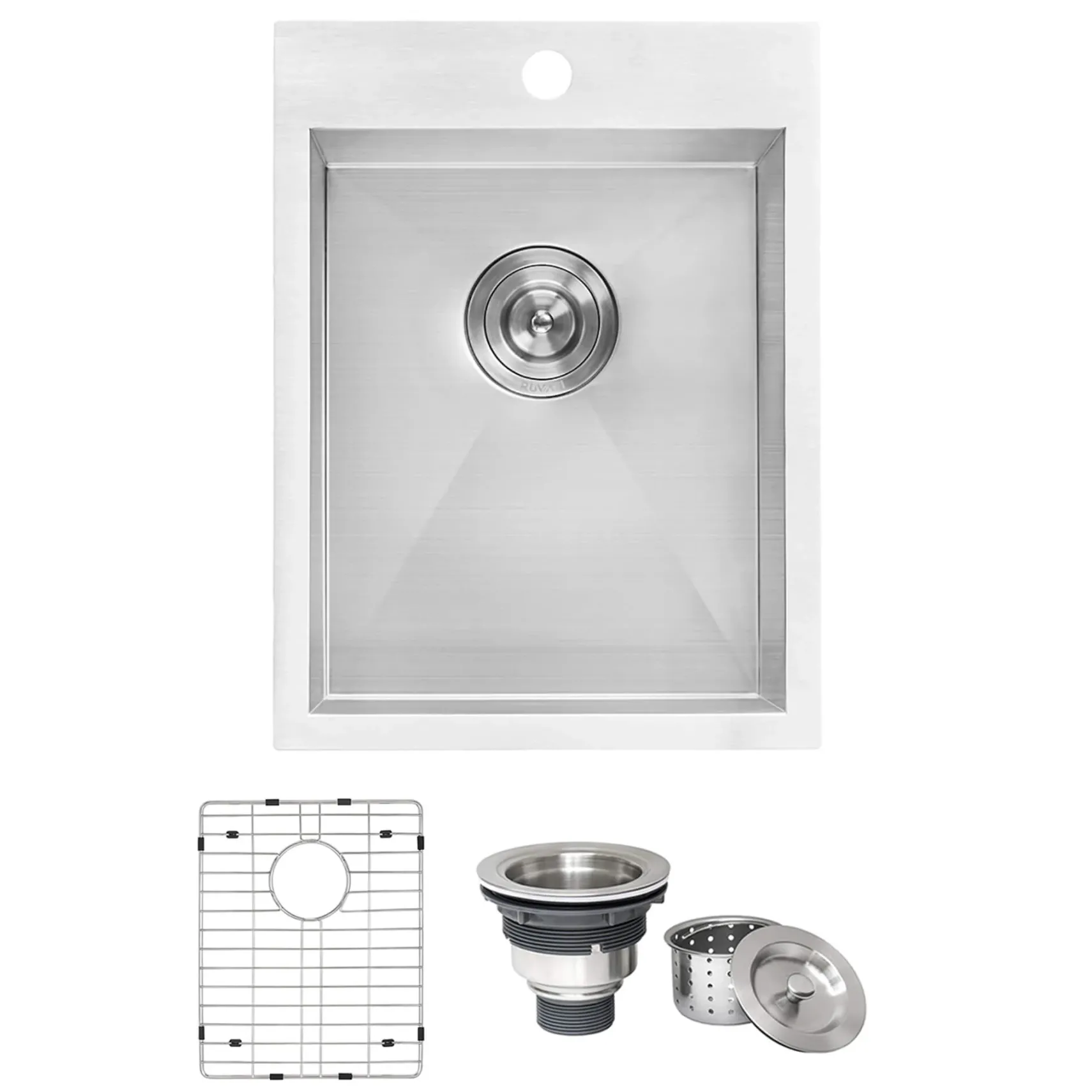 Ruvati Tirana 15" Rectangle Stainless Steel Bar/Prep Sink, 16 Gauge, RVH8110