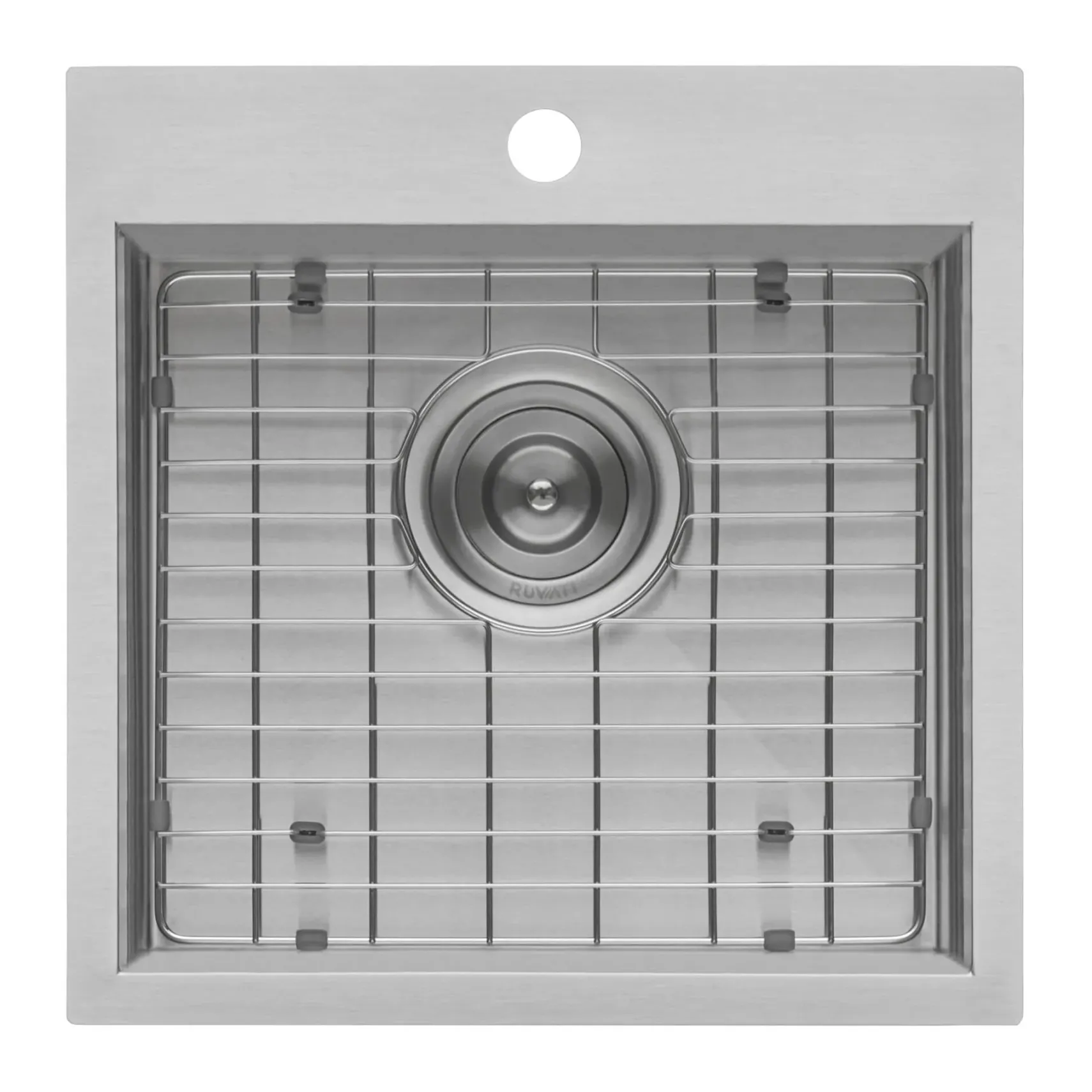 Ruvati Tirana 18" Square Stainless Steel Bar/Prep Sink, 16 Gauge, RVH8118