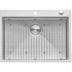 Ruvati Tirana Pro 27 x 20 inch Drop-in 16 Gauge Stainless Steel Rounded Corners Topmount Kitchen Sink Single Bowl, 16, RVH8017