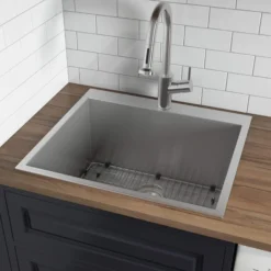 Ruvati Topmount Laundry 22" x 22" x 12" Deep Utility Sink 16 Gauge Stainless Steel, RVU6022