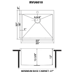 Ruvati Topmount Laundry Utility Sink 25