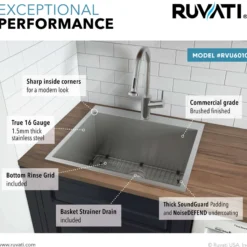 Ruvati Topmount Laundry Utility Sink 25