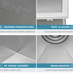 Ruvati Topmount Laundry Utility Sink 25