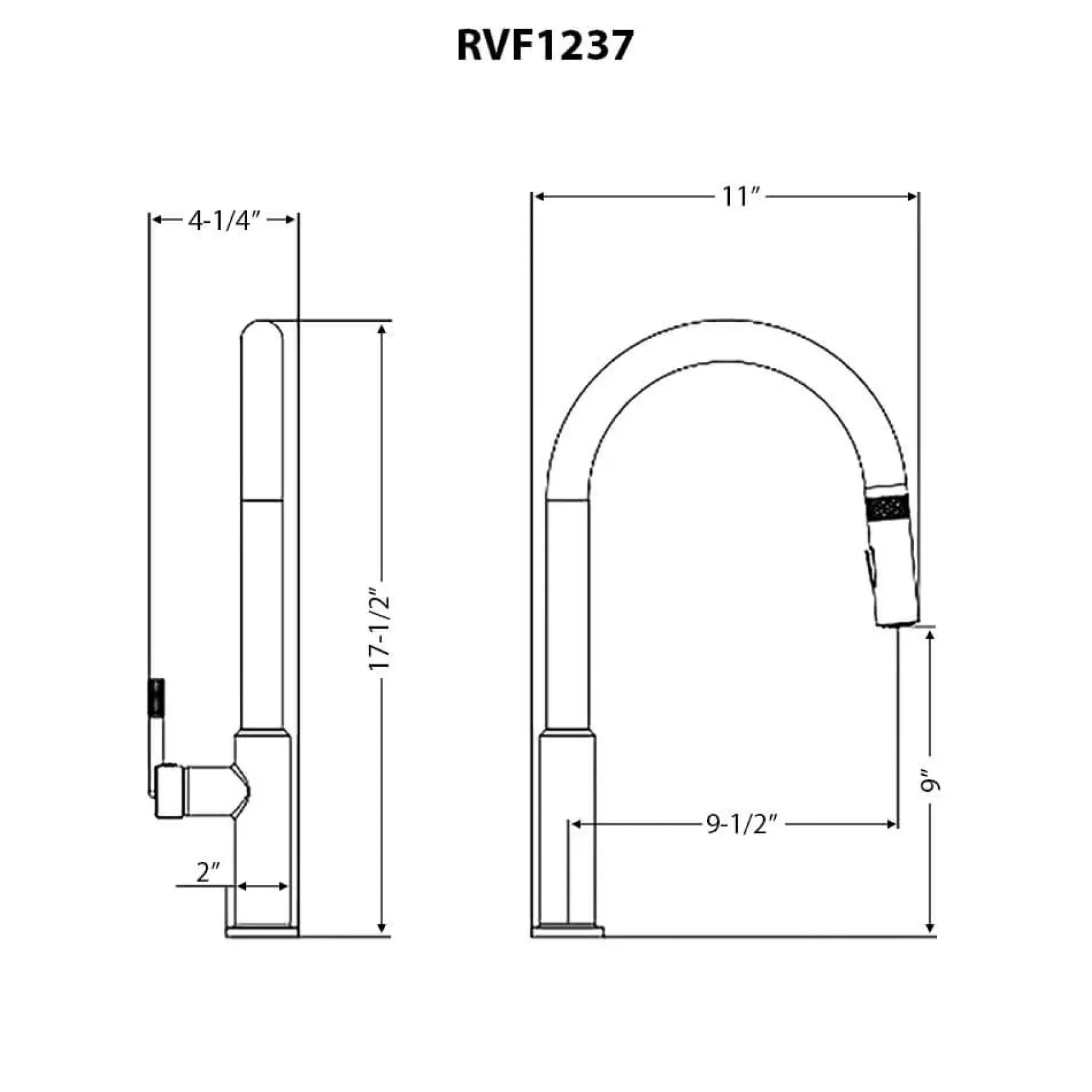 Ruvati Vestia Pull Down Kitchen Faucet, Stainless Steel, Single Lever, RVF1237BN