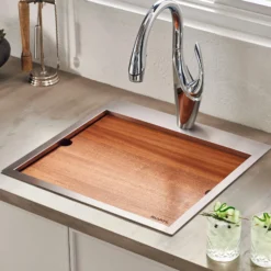Ruvati Vino 21" Rectangle Stainless Steel Workstation Bar/Prep Sink, 16 Gauge, RVH8221