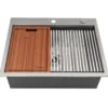 Ruvati Vino 23 x 20 inch RV Workstation Drop-in Topmount Bar Prep Kitchen Sink 16 Gauge Stainless Steel, 16, RVH8203
