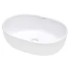 Ruvati Vista 19" Oval Vessel Porcelain Above Counter Bathroom Sink, White, RVB0419