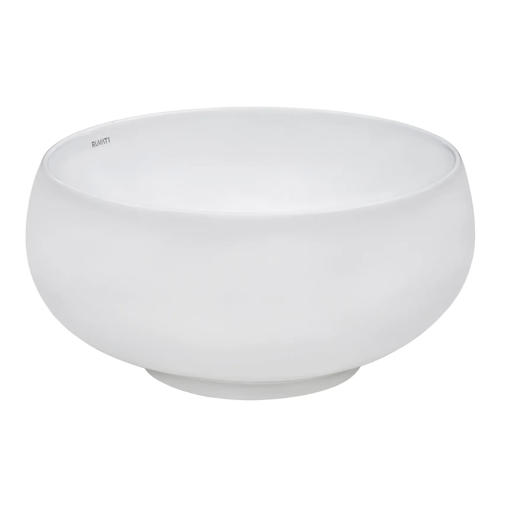 Ruvati Vista 12" Round Vessel Porcelain Above Counter Bathroom Sink, White, RVB0312
