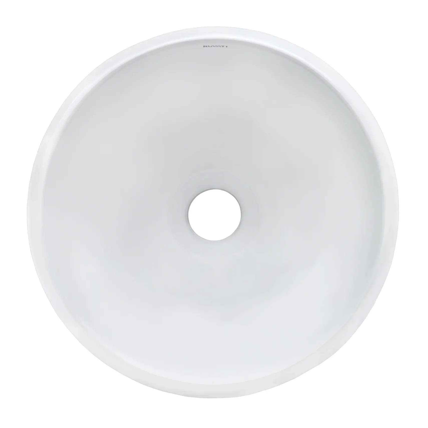 Ruvati Vista 12" Round Vessel Porcelain Above Counter Bathroom Sink, White, RVB0312
