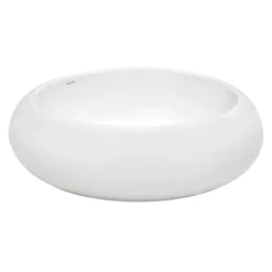 Ruvati Vista 18" Round Vessel Porcelain Above Vanity Counter Bathroom Sink, White, RVB0318