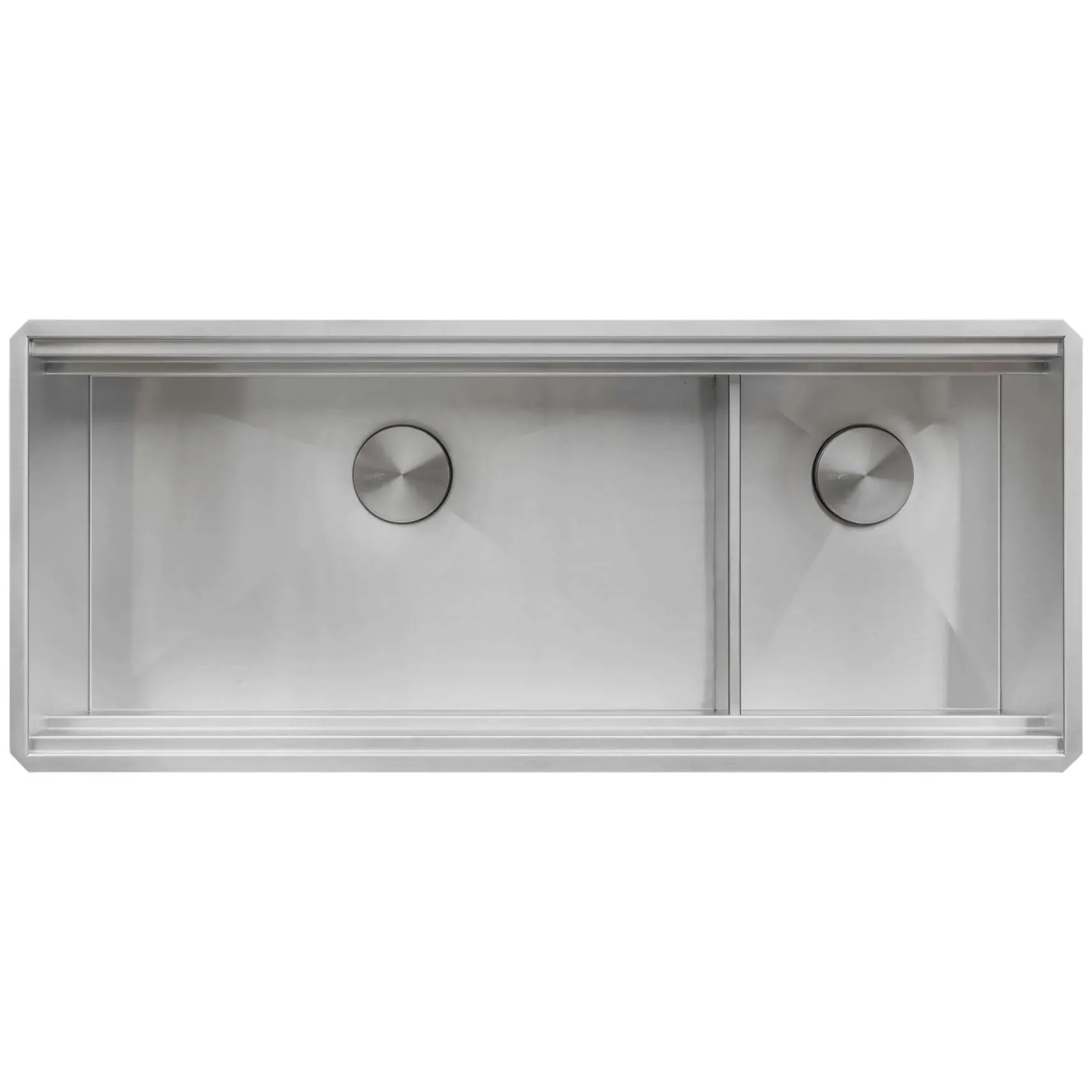 Ruvati Dual-Tier 45-inch Double Bowl Workstation Two-Tiered Ledge Kitchen Sink Undermount 16 Gauge Stainless Steel, RVH8253