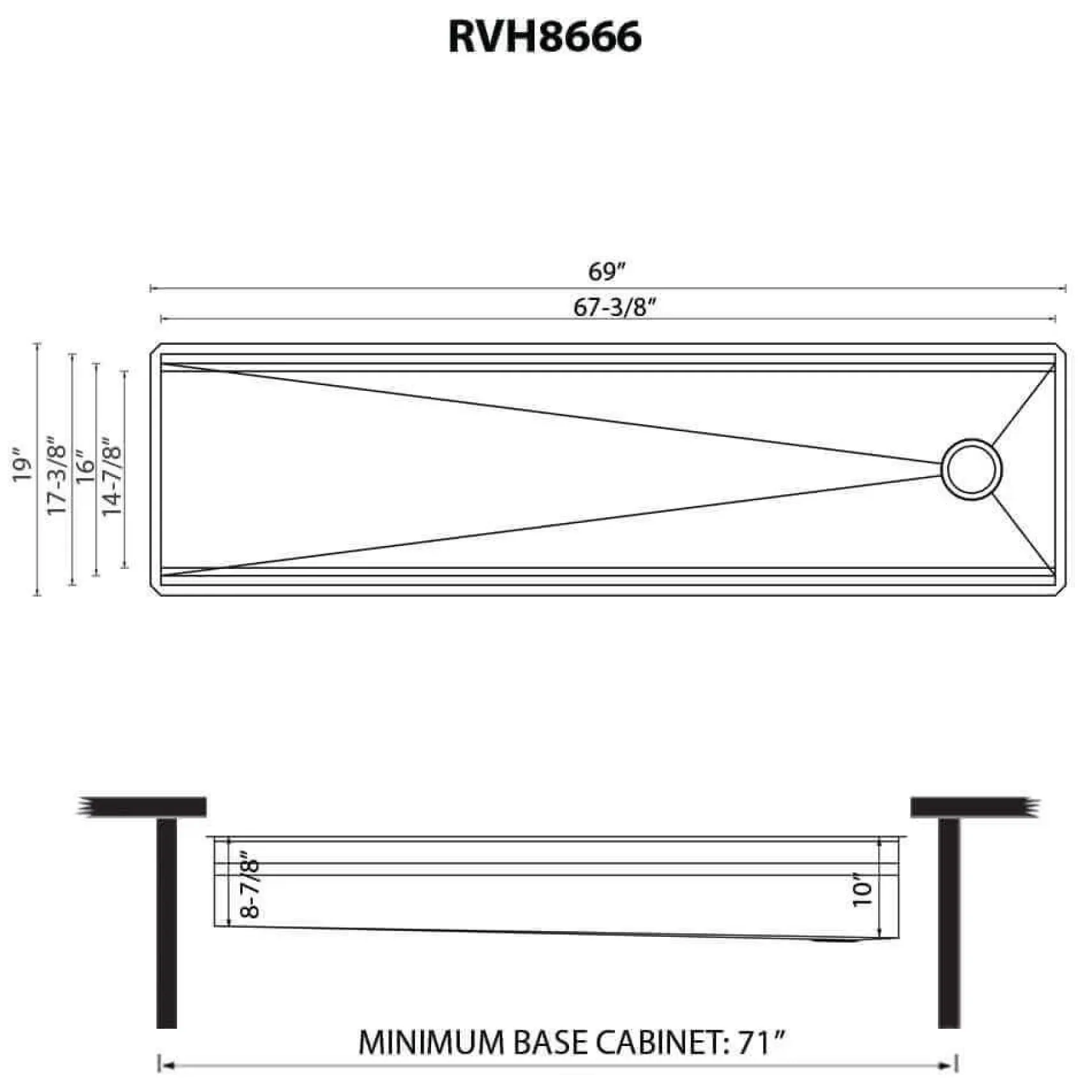 Ruvati Dual-Tier 69-inch Workstation Two-Tiered Ledge Kitchen Sink Undermount 16 Gauge Stainless Steel, 16, RVH8666