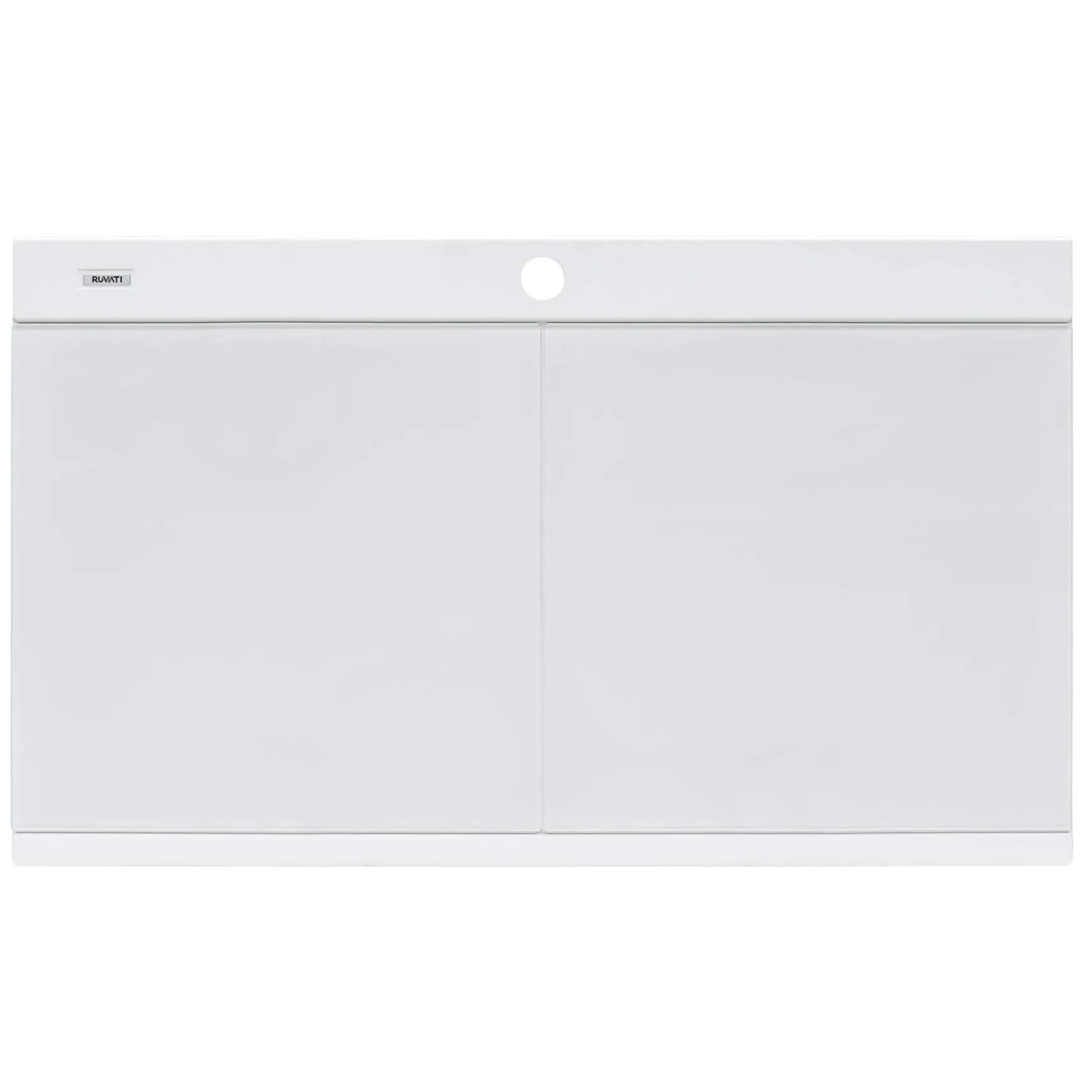Ruvati epiGranite 34" Drop In Granite Composite Workstation Kitchen Sink, 50/50 Arctic White, RVG1350WH