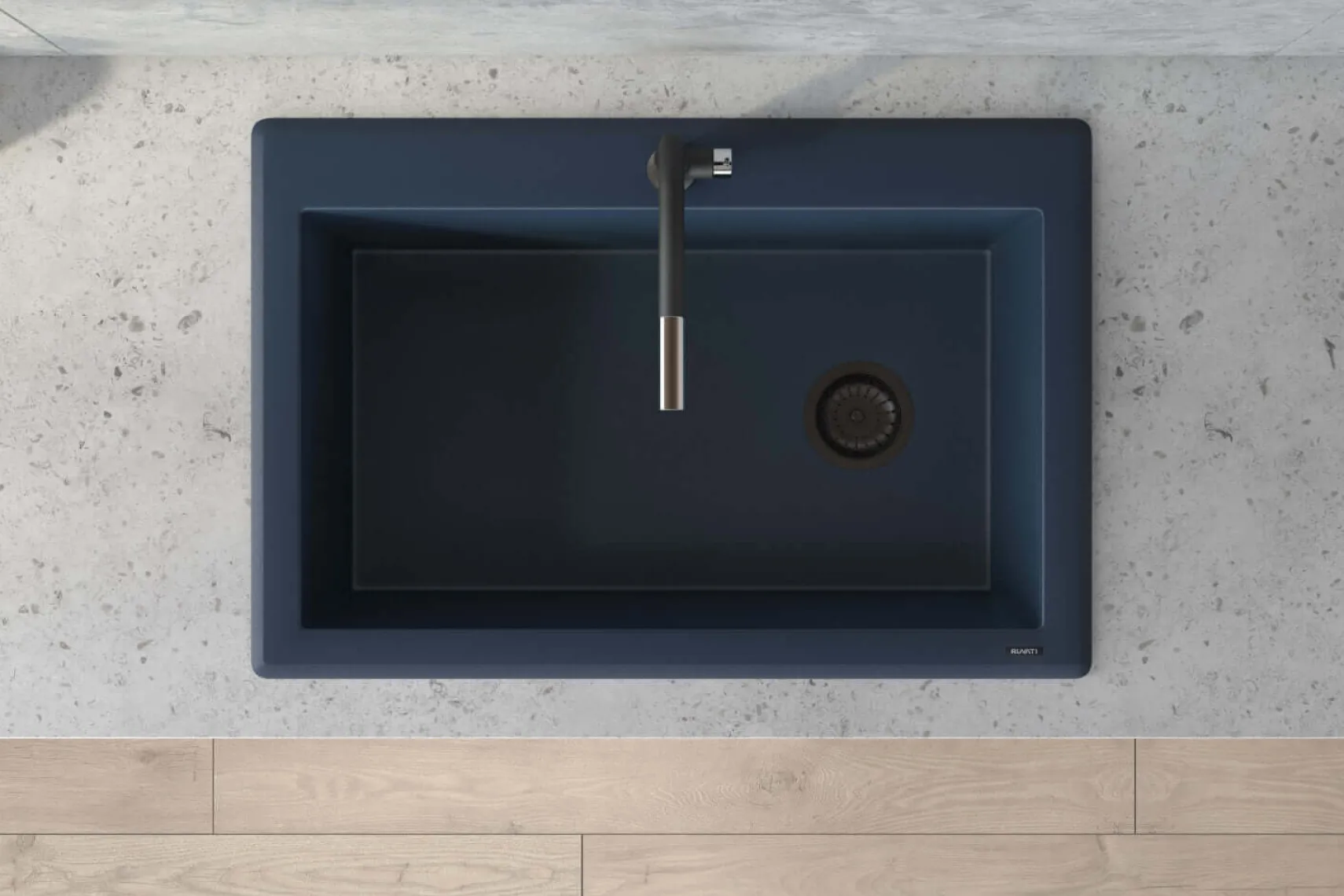 Ruvati epiGranite 33" Drop-in Topmount Granite Composite Kitchen Sink, Catalina Blue, RVG1033LU