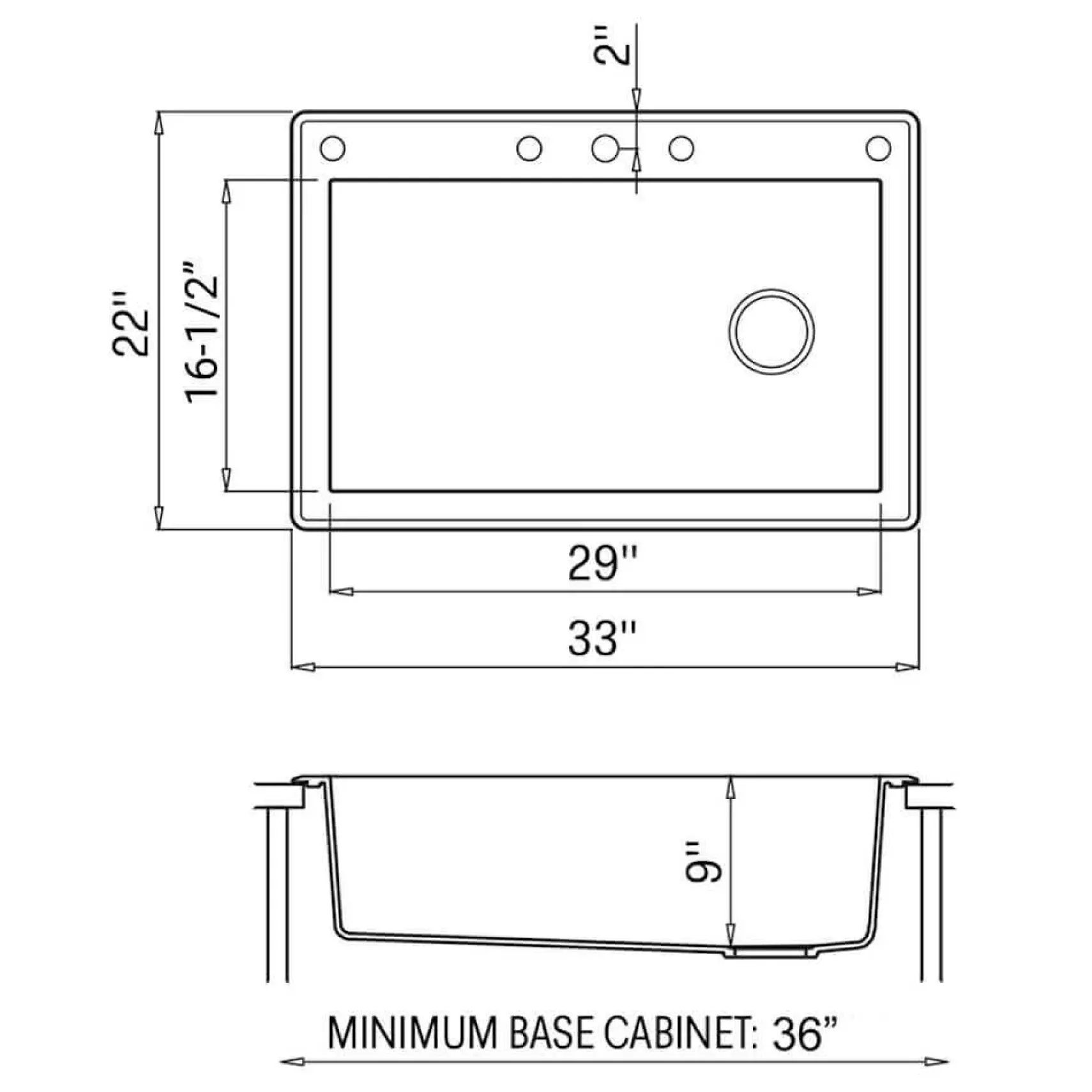 Ruvati epiGranite 33" Drop-in Topmount Granite Composite Kitchen Sink, Catalina Blue, RVG1033LU