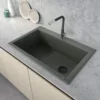 Ruvati epiGranite 33" Drop-in Topmount Granite Composite Kitchen Sink, Juniper Green, RVG1033RN