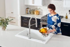 Ruvati epiGranite 33" Drop-in Topmount Granite Composite Kitchen Sink, Arctic White, RVG1080WH