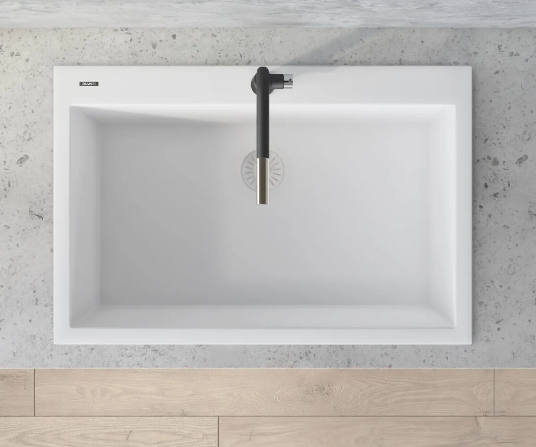 Ruvati epiGranite 30" Drop-in Topmount Granite Composite Kitchen Sink, Arctic White, RVG1030WH