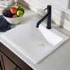 Ruvati epiGranite 22" Drop-in Topmount Granite Composite Bar/Prep Sink, Arctic White, RVG1022WH