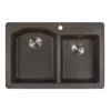 Ruvati epiGranite 33" Dual-Mount Granite Composite Kitchen Sink, 55/45 Double Bowl, Espresso / Coffee Brown, RVG1344ES