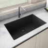 Ruvati epiGranite 33" Undermount Granite Composite Kitchen Sink, Midnight Black, RVG2080BK