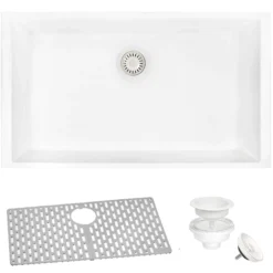 Ruvati epiGranite 33" Undermount Granite Composite Kitchen Sink, Arctic White, RVG2080WH