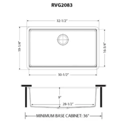 Ruvati epiGranite 33" Undermount Granite Composite Workstation Kitchen Sink, Arctic White Matte, RVG2083WH