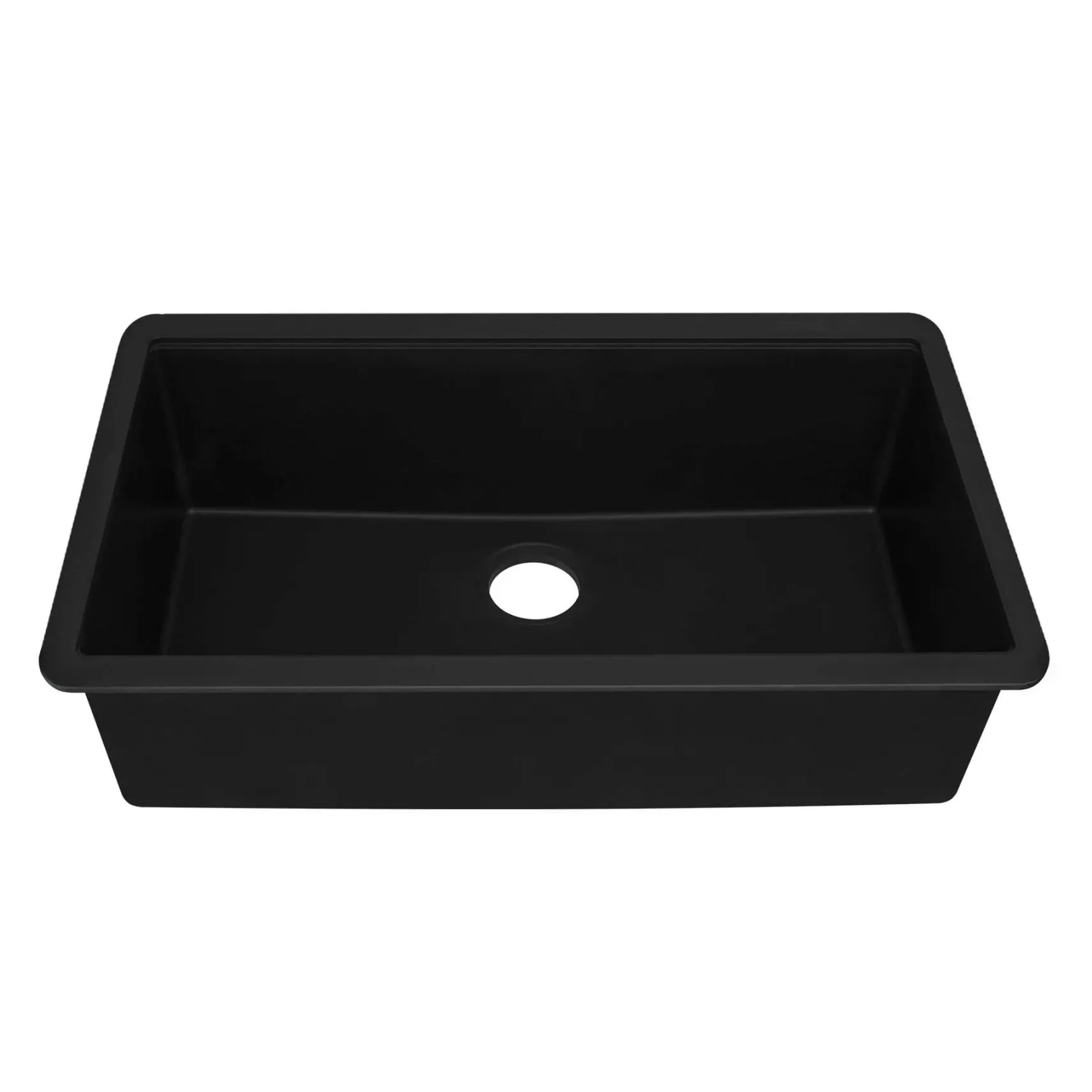 Ruvati epiGranite 33" Undermount Granite Composite Workstation Kitchen Sink, Matte Black, RVG2303BK