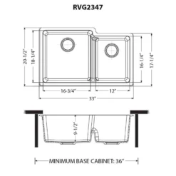 Ruvati epiGranite 33" Undermount Granite Composite Workstation Kitchen Sink, 60/40 Double Bowl, Arctic White Matte, RVG2347WH