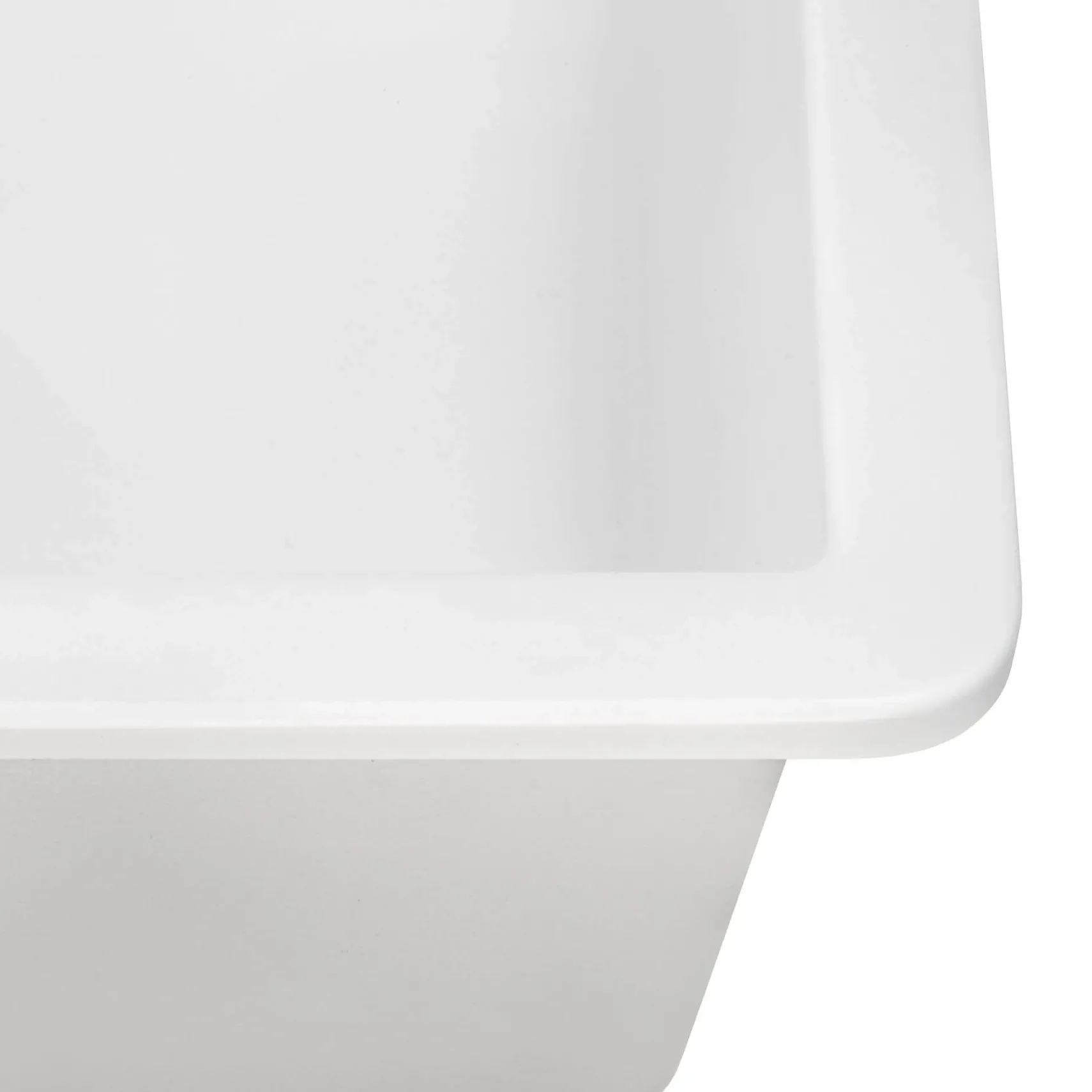 Ruvati epiGranite 33" Undermount Granite Composite Workstation Kitchen Sink, 60/40 Double Bowl, Arctic White Matte, RVG2347WH