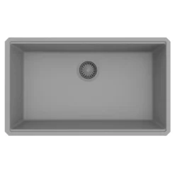 Ruvati epiGranite 33 x 19 inch Granite Composite Undermount Single Bowl Kitchen Sink, Urban Gray, RVG2080UG