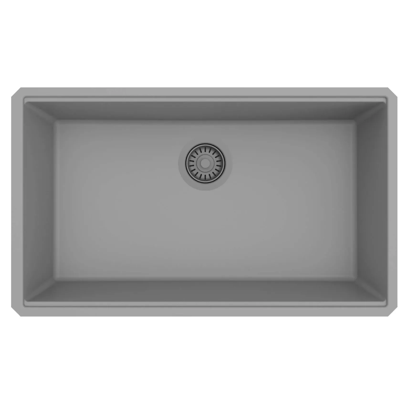 Ruvati epiGranite 33 x 19 inch Granite Composite Undermount Single Bowl Kitchen Sink, Urban Gray, RVG2080UG
