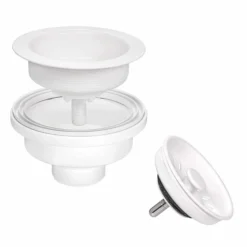 Ruvati epiGranite 32 x 19 inch Granite Composite Undermount Double Bowl Kitchen Sink, Arctic White, RVG2388WH