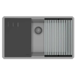 Ruvati epiStage 33-inch Undermount Workstation Granite Composite Kitchen Sink Urban Gray, RVG2306UG