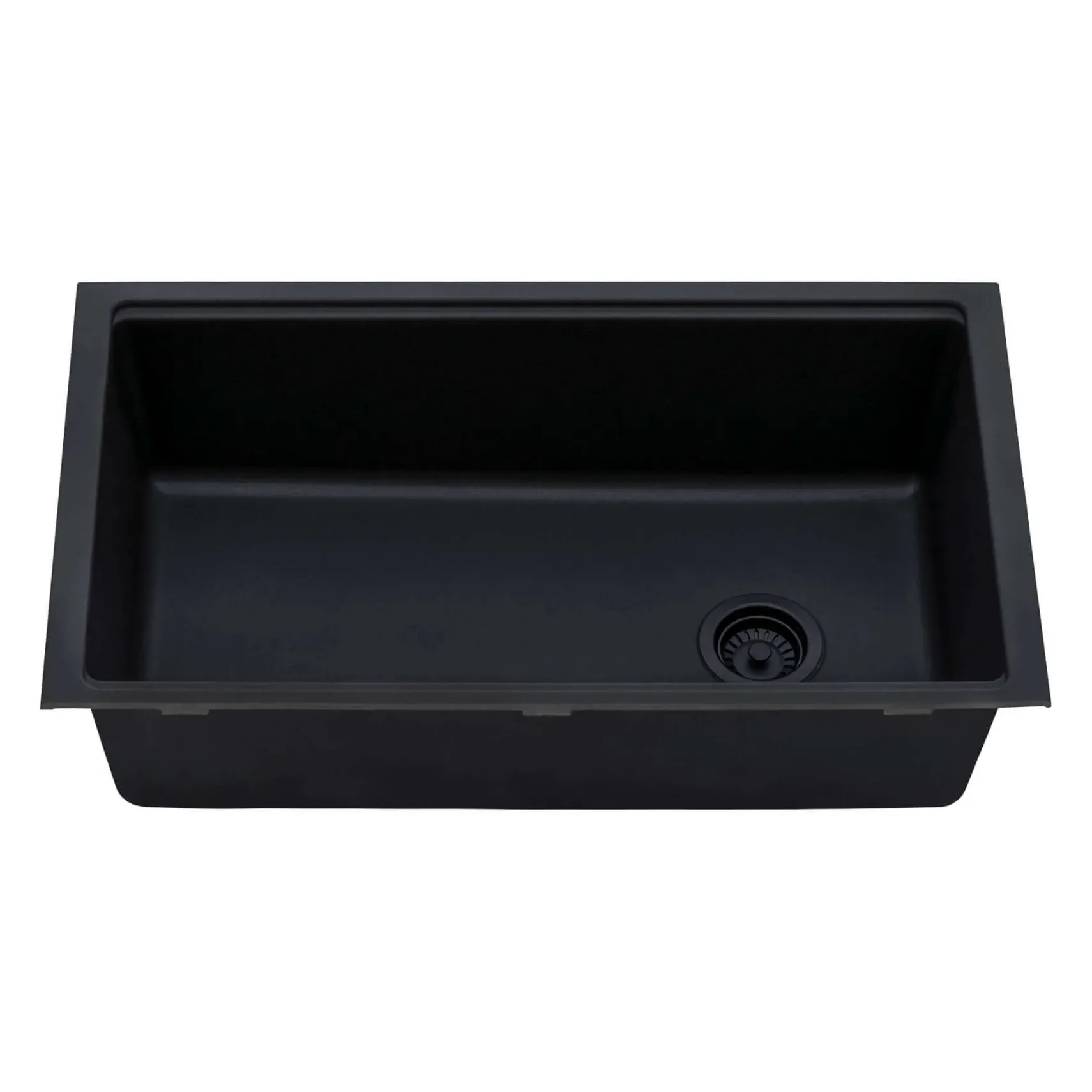 Ruvati epiStage 33" Undermount Granite Composite Workstation Kitchen Sink, Midnight Black, RVG2302BK
