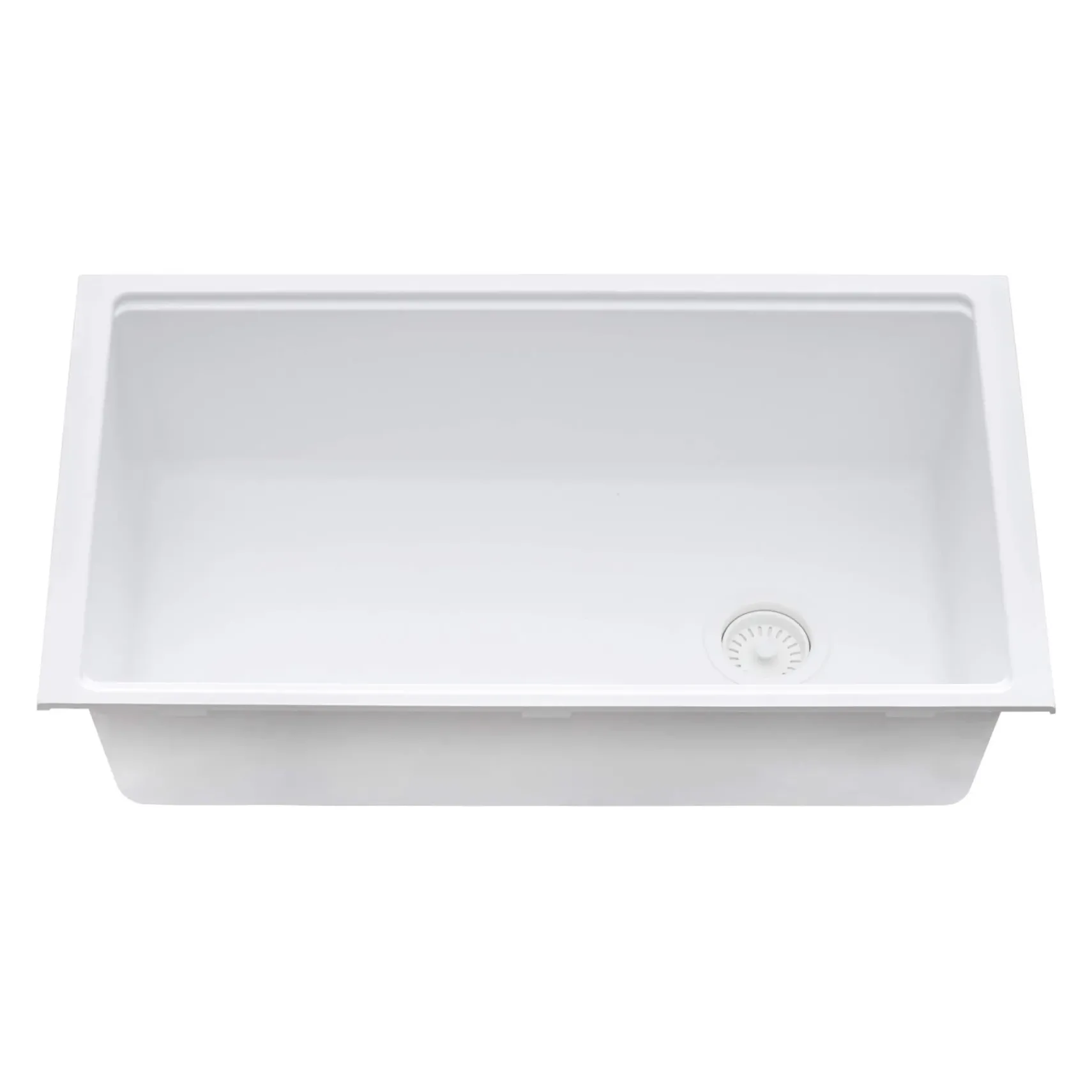Ruvati epiStage 33" Undermount Granite Composite Workstation Kitchen Sink, Arctic White, RVG2302WH