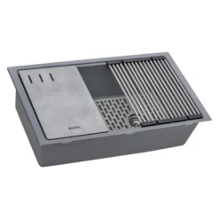 Ruvati epiStage 33" Undermount Granite Composite Workstation Kitchen Sink, Urban Gray, RVG2302UG
