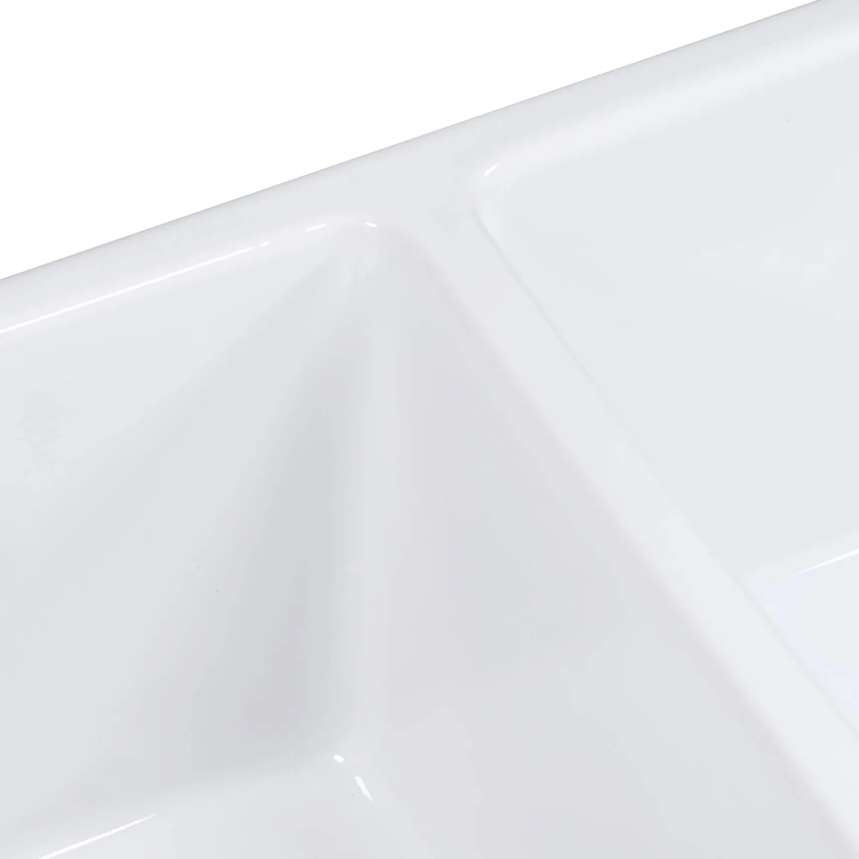 Ruvati Fiamma 33" Fireclay Apron-front Farmhouse Sink, 50/50 Double Bowl, White, RVL2311WH