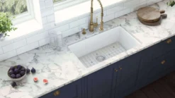 Ruvati Fiamma 27-inch Fireclay Undermount / Drop-in Topmount Kitchen Sink Single Bowl, White, RVL2707WH