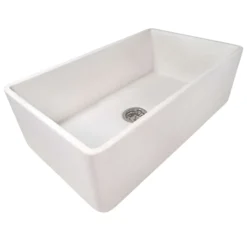 Ruvati Fiamma 33" Reversible Fireclay Apron-front Farmhouse Sink, Crackled White, RVL2300CR