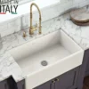 Ruvati Fiamma 30" Reversible Fireclay Apron-front Farmhouse Sink, Biscuit, RVL2100BS