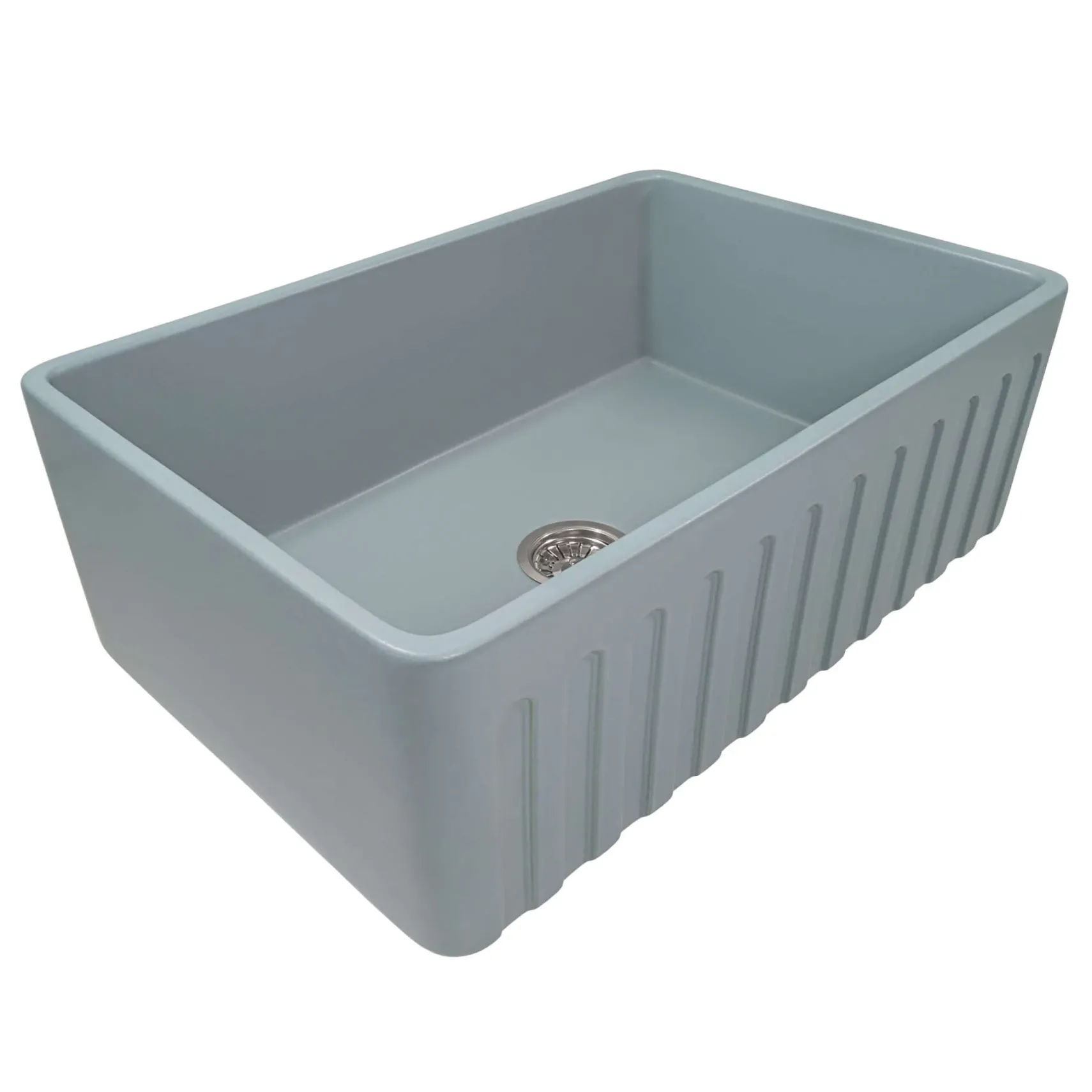 Ruvati Fiamma 33" Reversible Fireclay Apron-front Farmhouse Sink, Horizon Gray, RVL2300GR