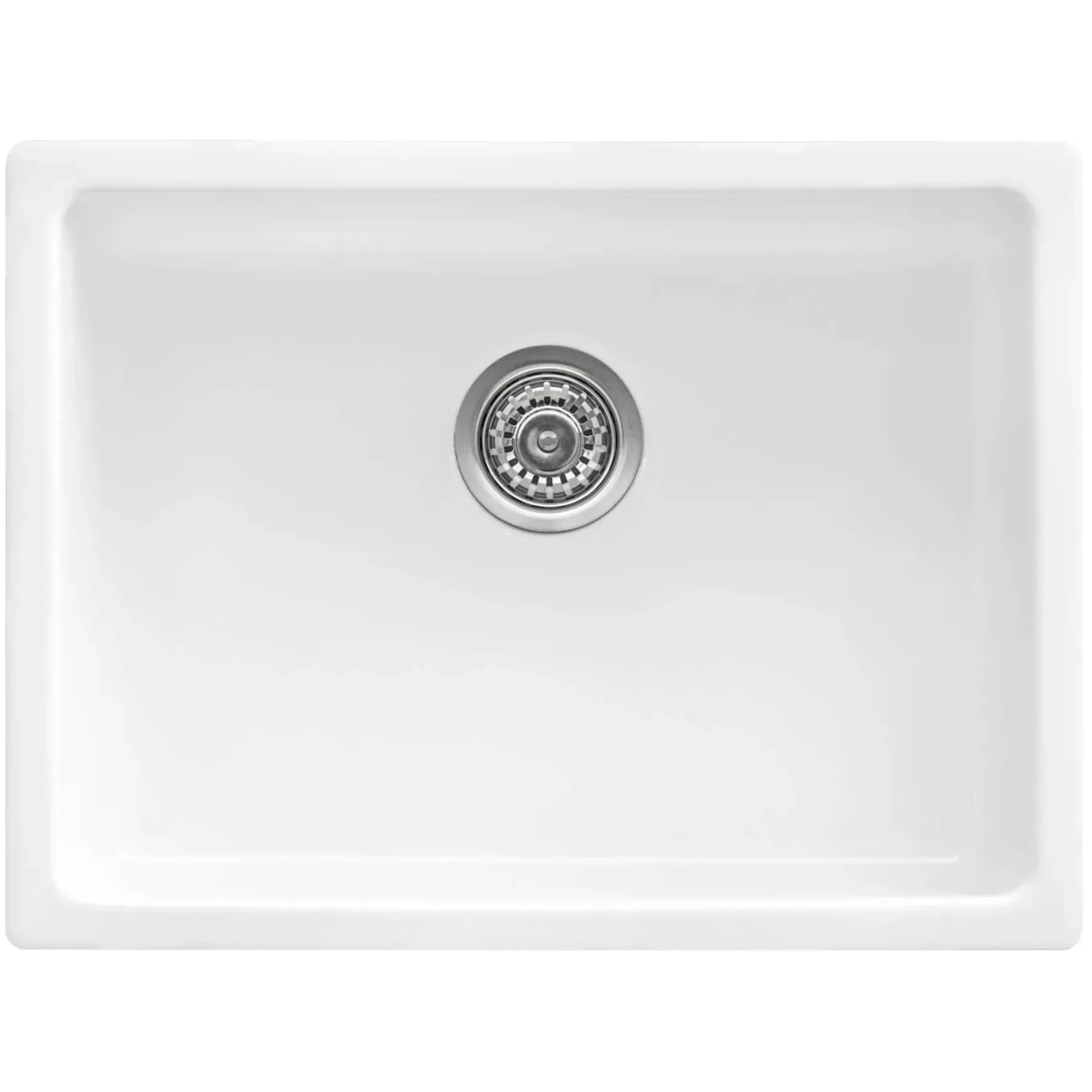 Ruvati Fiamma 24" Undermount Fireclay Kitchen Sink, White, RVL2420WH