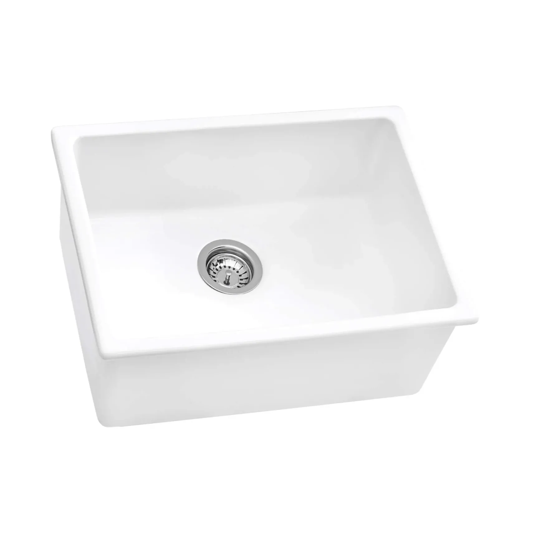 Ruvati Fiamma 24" Undermount Fireclay Kitchen Sink, White, RVL2420WH