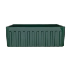 Ruvati Fiamma 30 x 20 inch Fireclay Reversible Farmhouse Apron-Front Kitchen Sink Single Bowl, Emerald Green, RVL2100EG