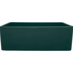 Ruvati Fiamma 30 x 20 inch Fireclay Reversible Farmhouse Apron-Front Kitchen Sink Single Bowl, Emerald Green, RVL2100EG