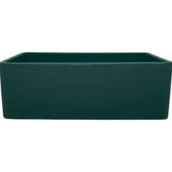 Ruvati Fiamma 33 x 20 inch Fireclay Reversible Farmhouse Apron-Front Kitchen Sink Single Bowl, Emerald Green, RVL2300EG