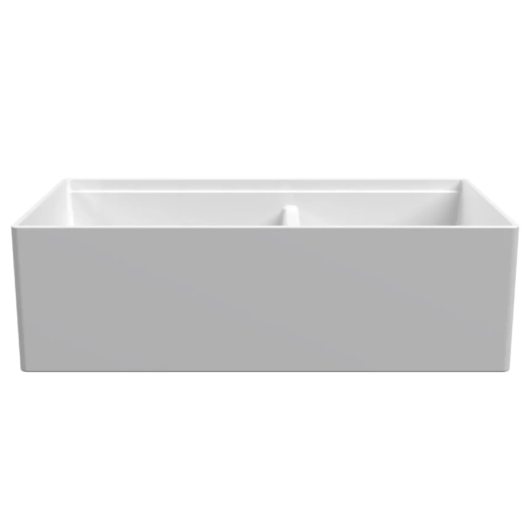 Ruvati Fiore 33" Fireclay Workstation Farmhouse Sink, 60/40 Double Bowl, White, RVL2382WH