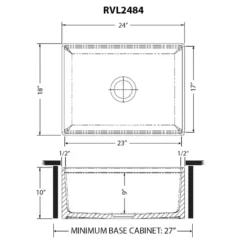 Ruvati Fiore 24" Fireclay Workstation Farmhouse Sink, White, RVL2484WH